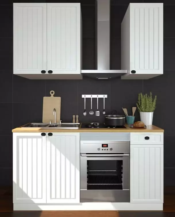 cocina pequeña blanca completa