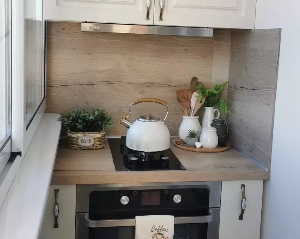 cocina pequeña rustica madera